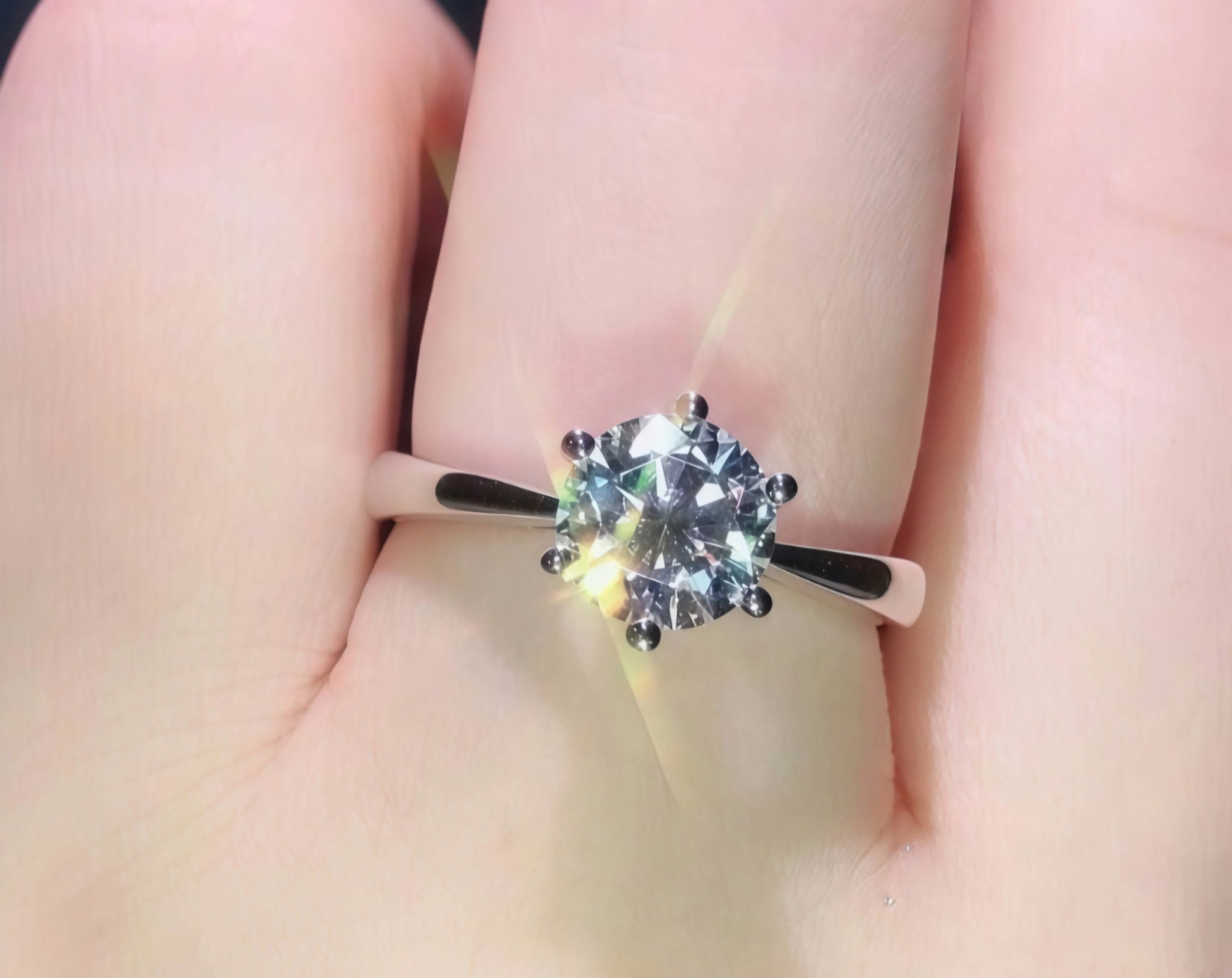 Moissanite Stud Ring