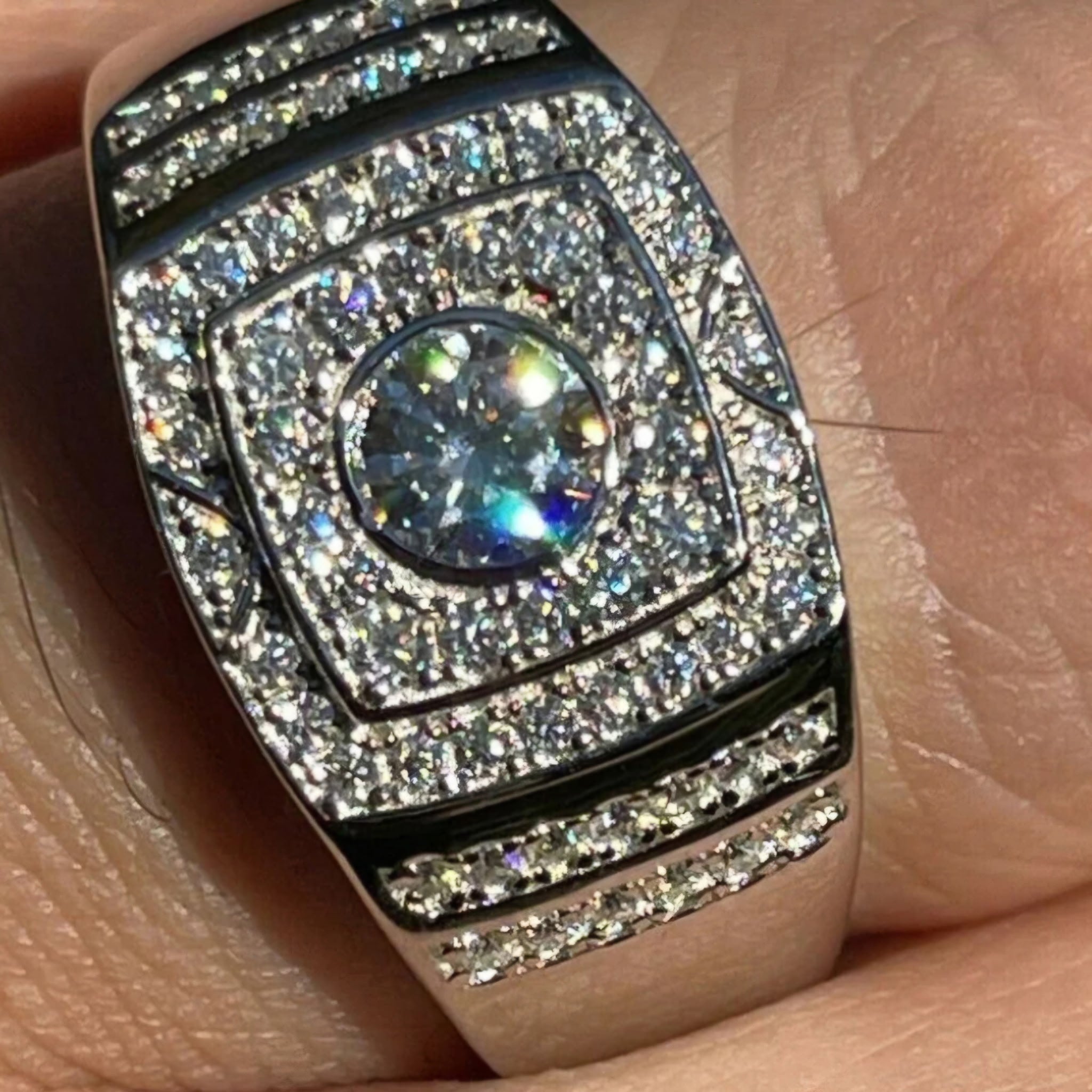 Men's Ring Real 1.35ct VVS D Color Excellent Cut