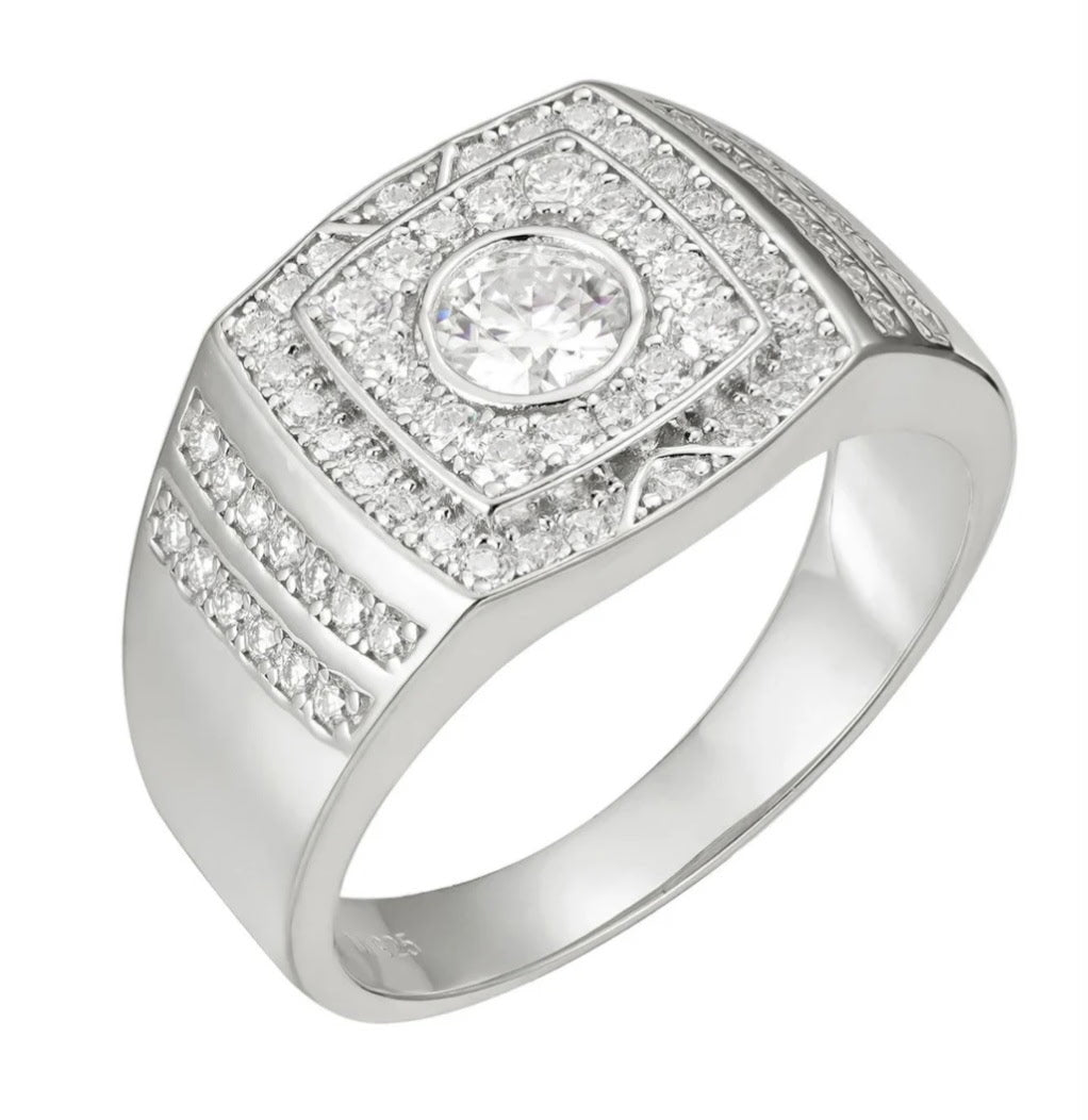Men's Ring Real 1.35ct VVS D Color Excellent Cut