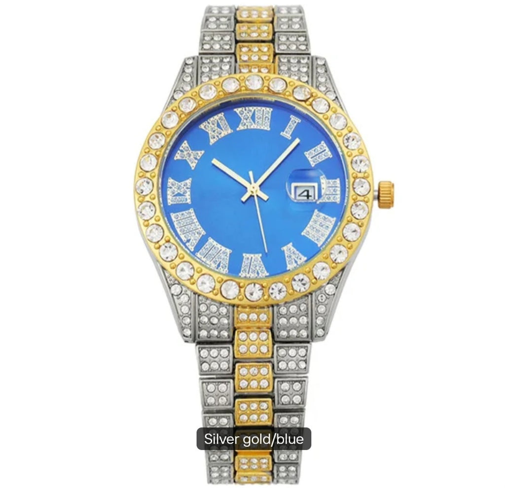 Bling Rhinestones Hip Hop Round Quartz Watch