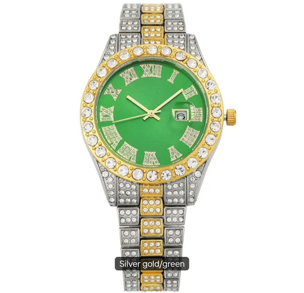 Bling Rhinestones Hip Hop Round Quartz Watch