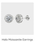 Halo Moissanite Earrings