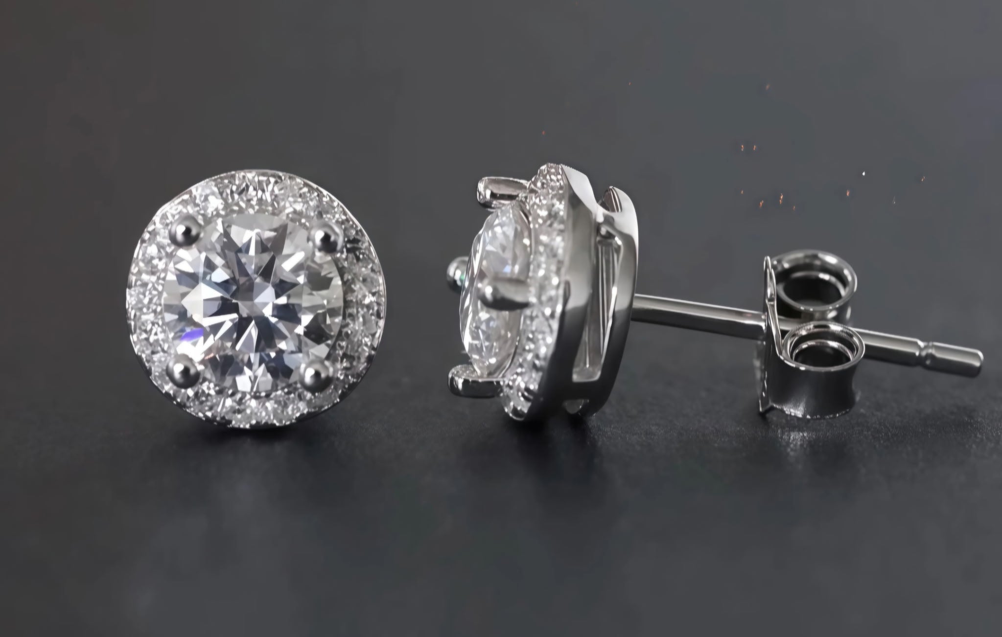Halo Moissanite Earrings