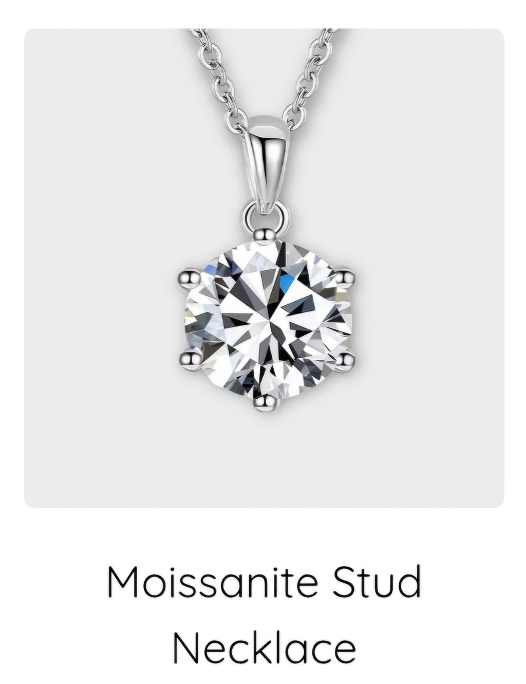 Moissanite Stud Necklace