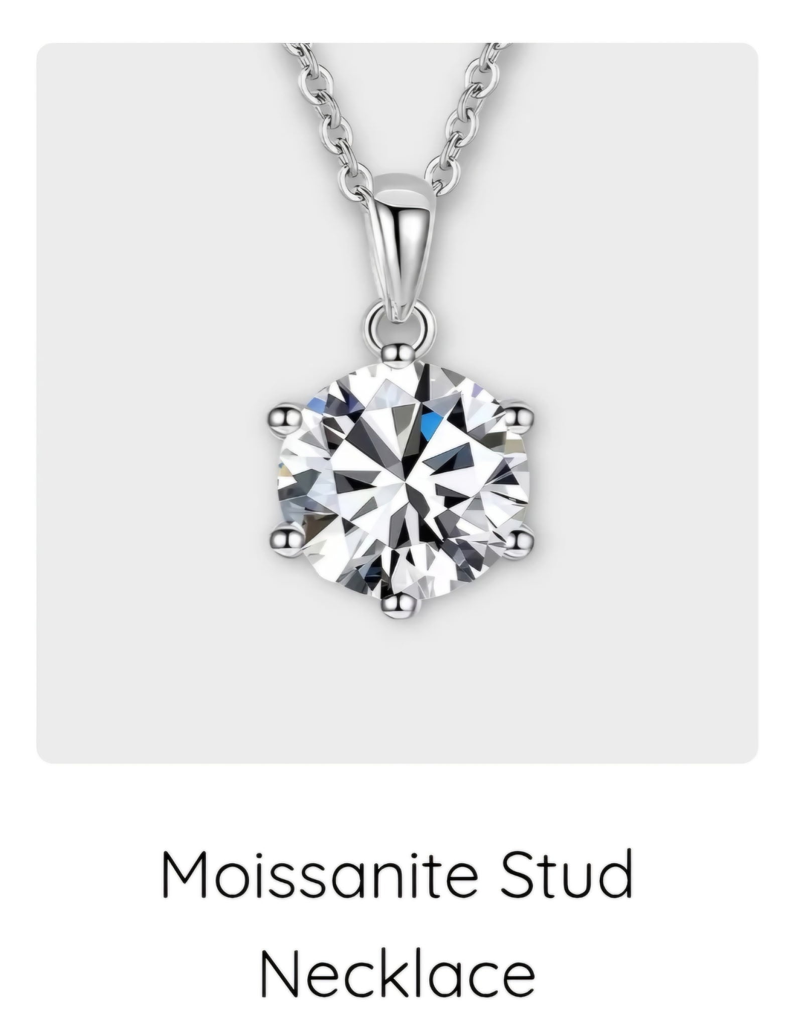 Moissanite Stud Necklace