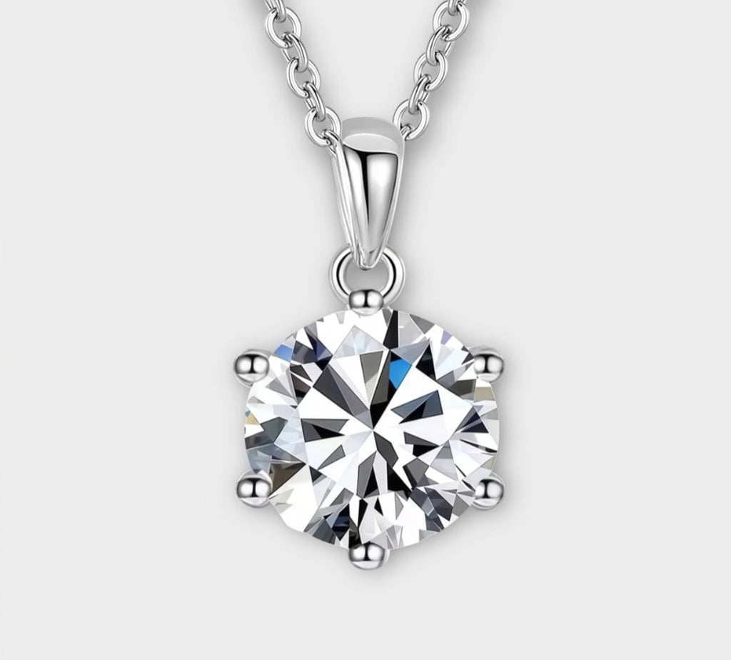 Moissanite Stud Necklace