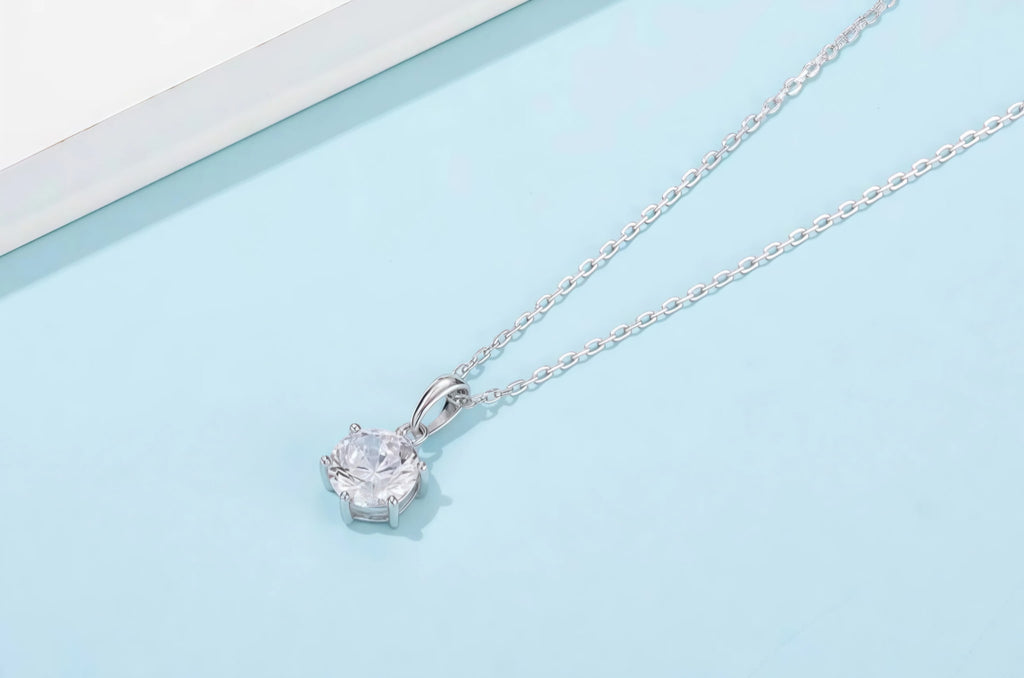 Moissanite Stud Necklace